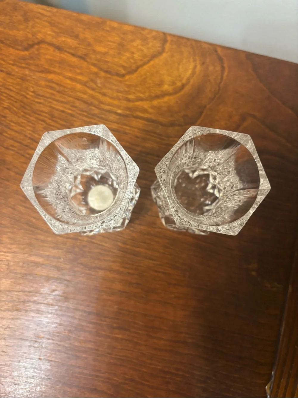 Vintage Cristal d’Arques bud vase/candle holder:set of 2